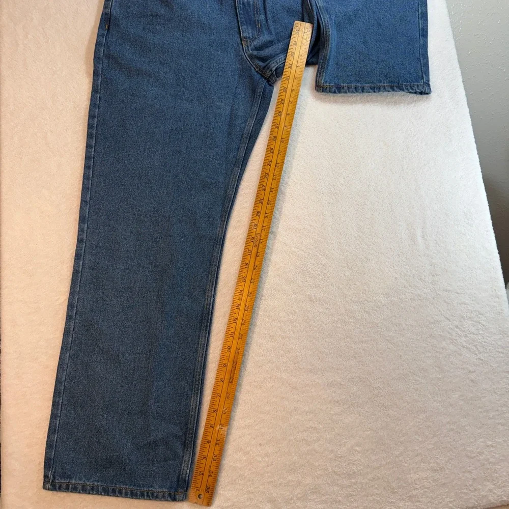 Blue Mountain Mens Straight Leg Denim Jeans Blue 100% Cotton 36x32